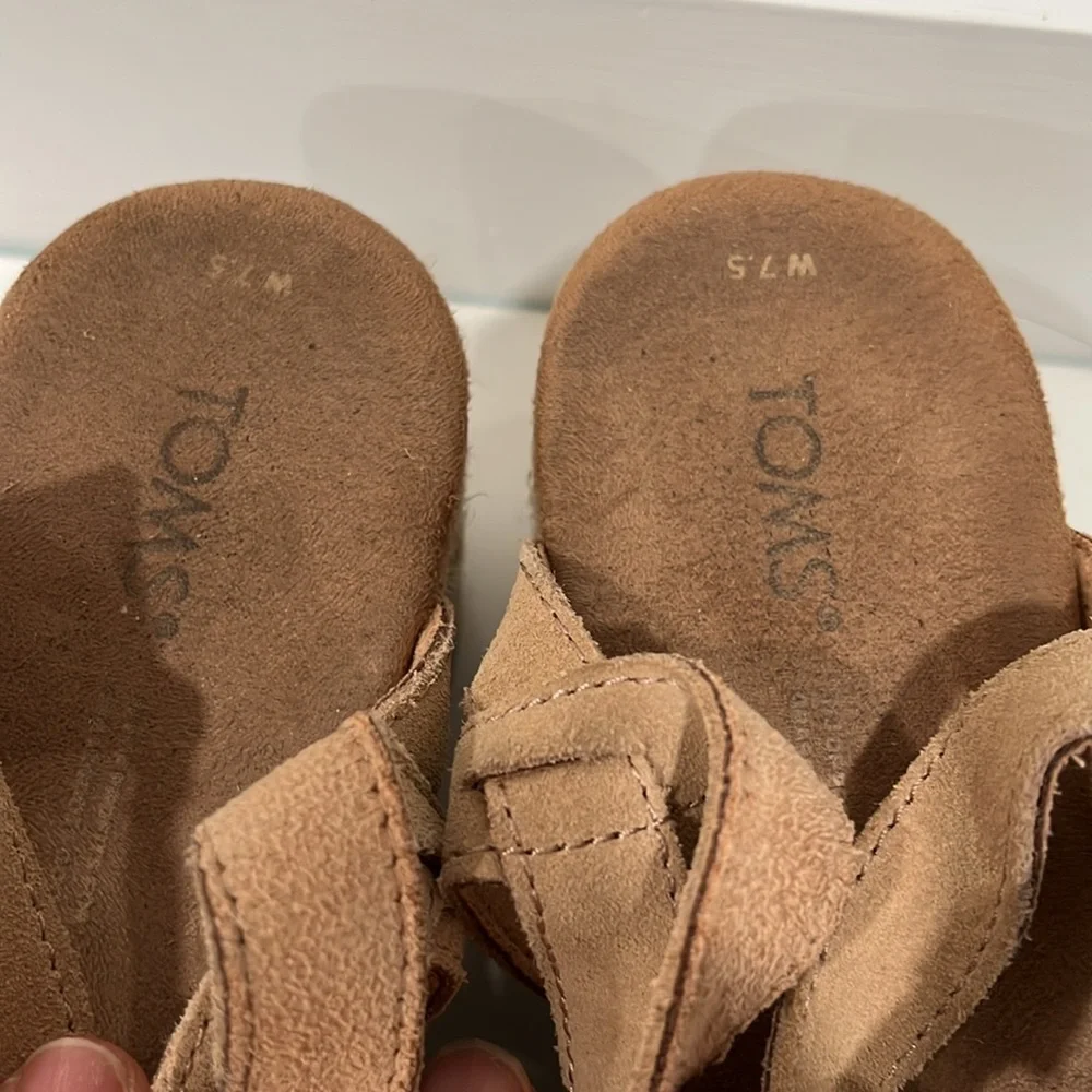 Toms Tan‎ Platform Shoes with Crisscross Straps
